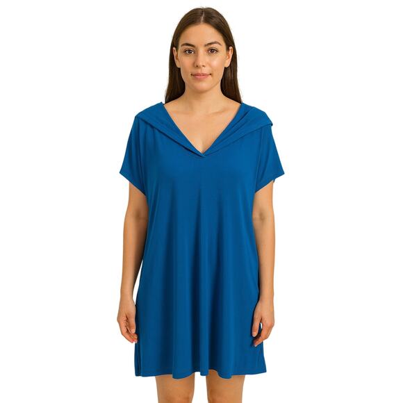 Cover Me Royal Blue Swim Cover Up Hooded NWT Women's 1X - Picture 1 of 6